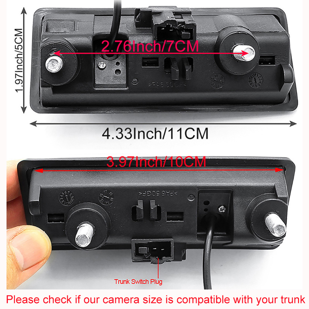 Vehicle Backup Camera with Dynamic Intelligent Trajectory Moving Guide Line for Audi A4L A5 A3 Q3 Q5 RS6 for VW Passat Tiguan Jetta Sharan Touareg Lavida Skoda, Car Rear View Trunk Handle Camera