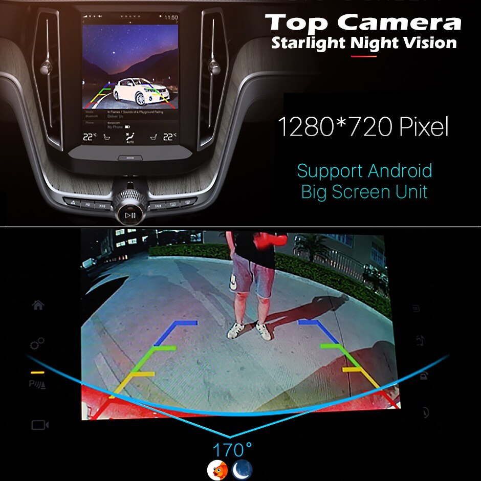 GreenYi 5 inch Car Rearview Mirror with Monitor for 170 Angle Vehicle Rear View Camera HD Sony TFT LCD Parking System
