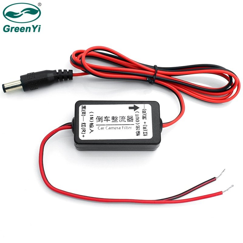 GreenYi Car Rear View Rectifier, 12V DC Power Relay Capacitor Filter Connector for Backup Auto Car Camera Filter