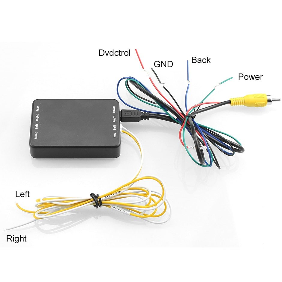 GreenYi 4 Cameras Video Control Image Switch Combiner Channel Converter Box for Car Driving System Front Rear Left Right View
