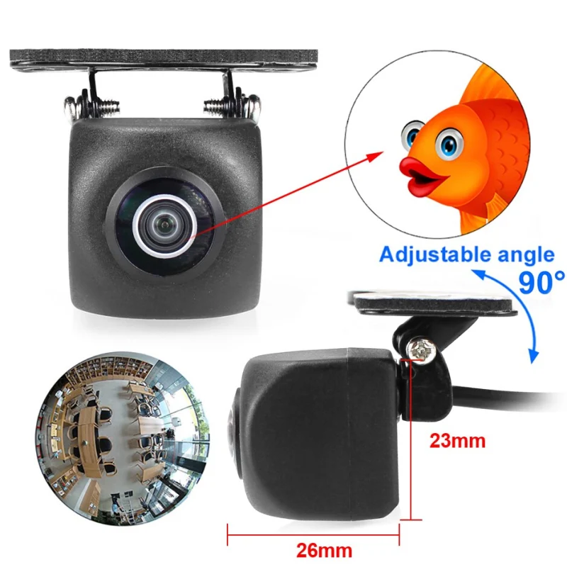 GreenYi Vehicle Rear Front Side View Camera CCD Fish Eyes Night Vision Waterproof IP68 Car Reversing Back Up Camera Universal