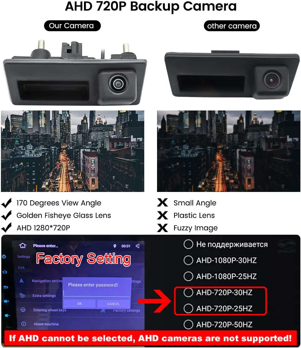 Vehicle HD 720P Backup Camera for Audi A4L A5 A3 Q3 Q5 RS6 for VW ...