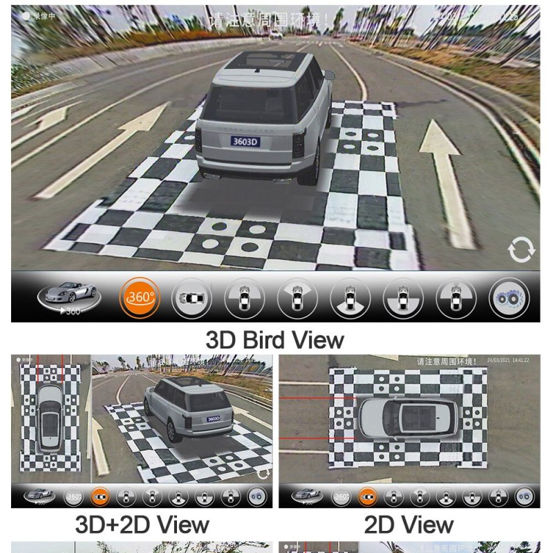 GreenYi 3D 1080P Car Multi-angle Camera Super 360 Panoramic DVR SVM Bird Eye Surround View Parking System AHD VGA
