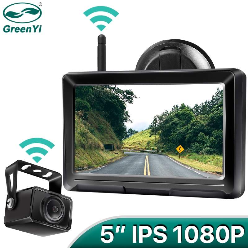 GreenYi 1080P Wireless IPS Inch Car Truck Monitor Rear View Reverse Camera  Driving Kit