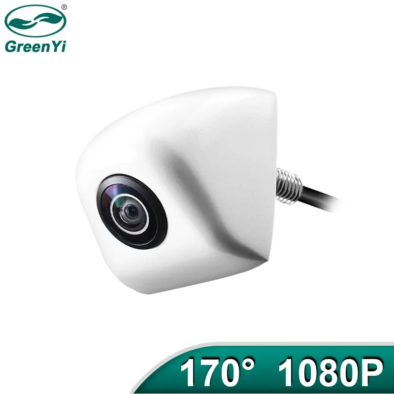 GreenYi 170 Degree AHD 1920x1080P White Vehicle Rear View Camera Upside Down Install Metal Body Car Reverse Fisheye Lens Camera