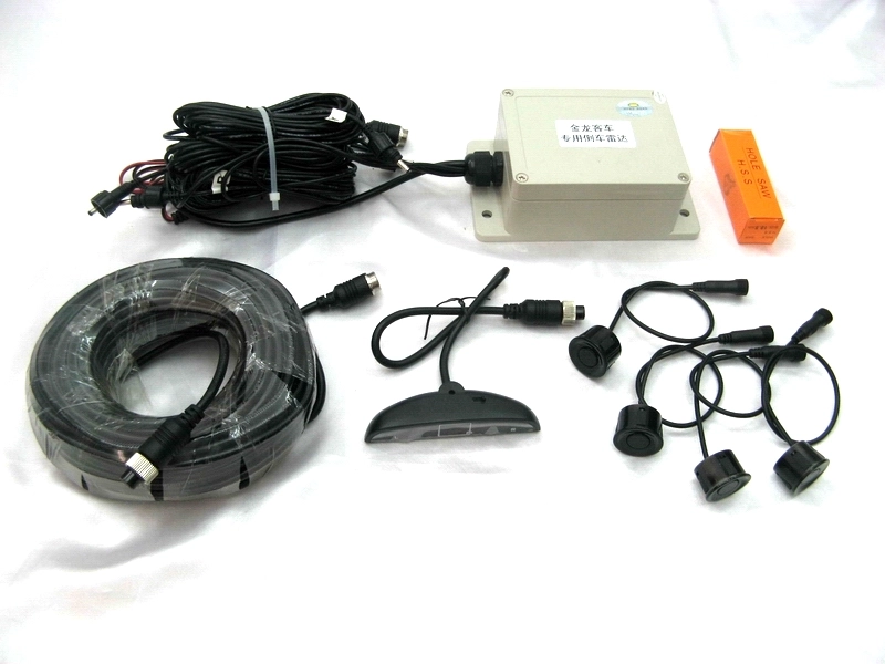 24V Truck Rear Four Parking Sensor System Wired LED Buzzer Alarm Display Ultrasonic Sensor 10Meters Cable for Large Vehicles