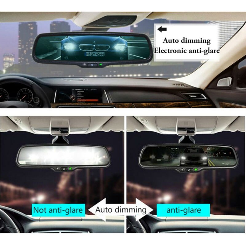 GreenYi Auto Dimming Mirror Monitor with Car Auto Parktronic LED Parking Sensor 4/8 Radar Detector System Display