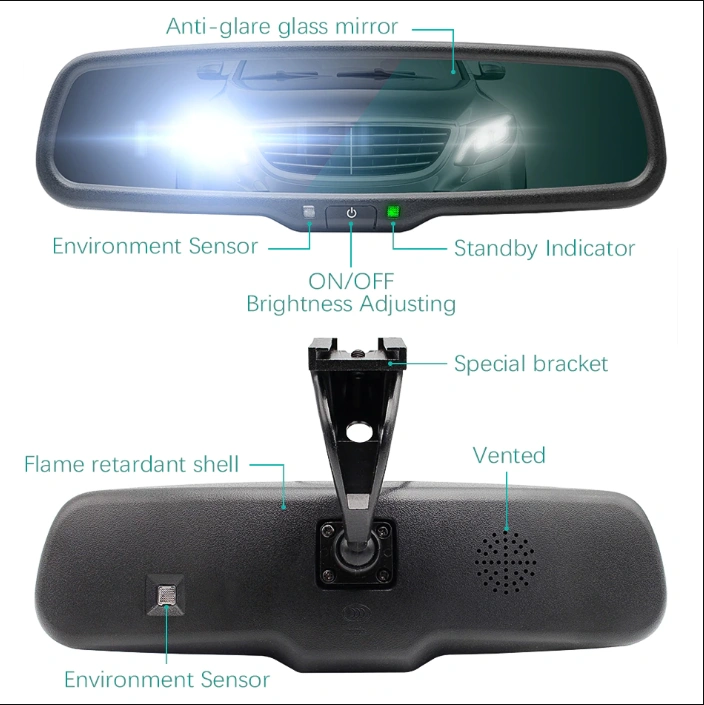 Electronic Anti-glare Auto Dimming Car Interior Rearview Mirror Parking  Monitor Front Rear Radar Sensor With Original Bracket