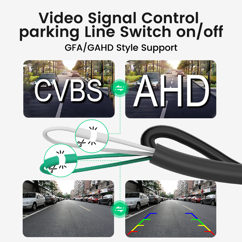 GreenYi 170° Golden Lens HD AHD 1080P 4pin Car Rear View Camera Night Vision Dynamic trajectory Reverse Vehicle Parking Camera