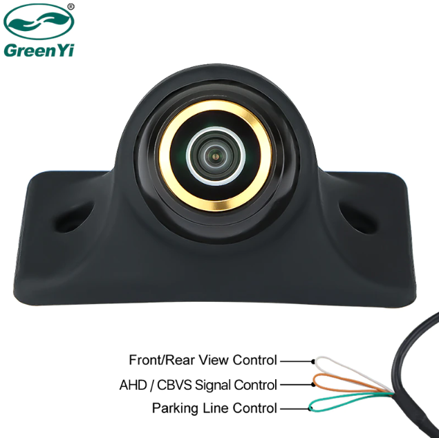 GreenYi AHD 1080P Front Side Rear View Camera Night Vision Fisheye Golden/Black Lens Car Reverse Backup Cam