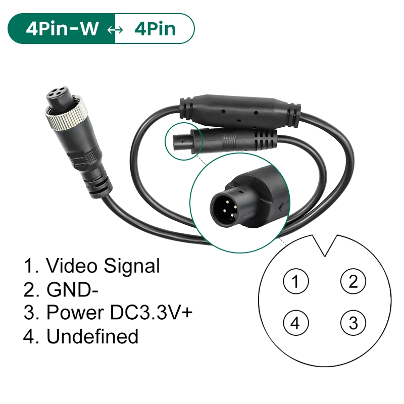 GreenYi 4Pin Aviation Head Male/Female to RCA AV/Female DC Multiple Cable Plug Adapter Converter For Car Rear Camera Monitor