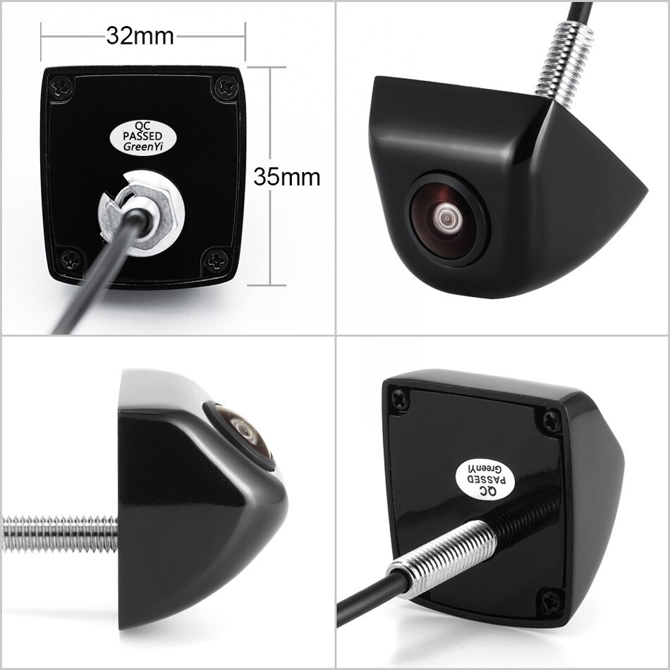 GreenYi 170 Degree AHD 1920x1080P Vehicle Rear View Camera Upside Down Install Metal Body Black Car Reverse Fisheye Lens Camera