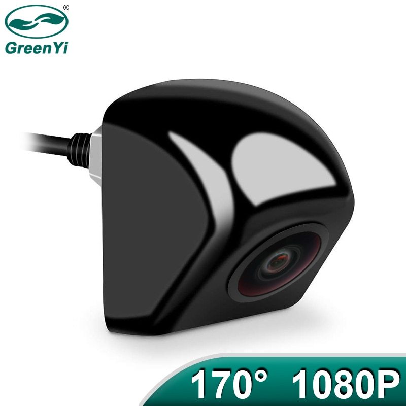 GreenYi 170 Degree AHD 1920x1080P Vehicle Rear View Camera Upside Down Install Metal Body Black Car Reverse Fisheye Lens Camera