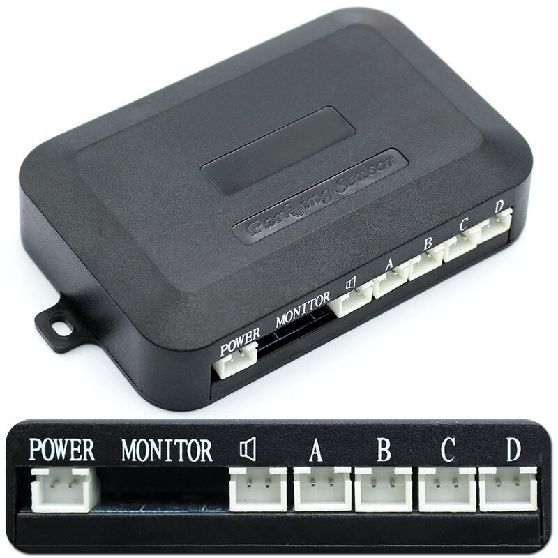 GreenYi DC 12V Car Parking Sensor Auto Reverse Backup Radar Detector Buzzer Alarm Bibi Sounds System with 4PCS 16MM Flat Sensors