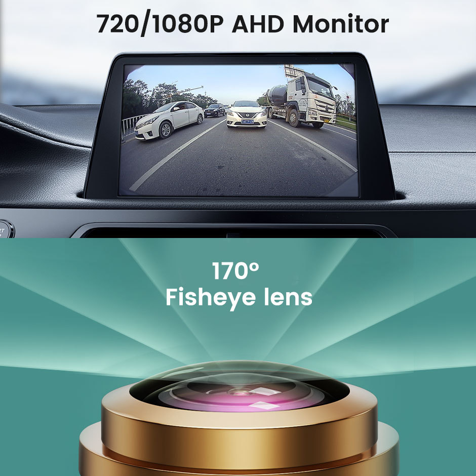 Badge Logo HD 1080P 170° Car Rear Backup Camera for Ford Ranger Edge F150 F250 F350 Explorer