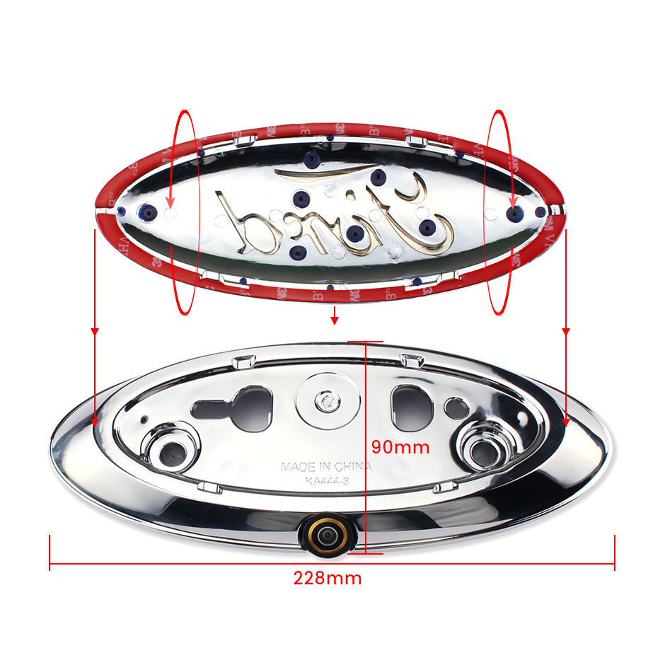 Badge Logo HD 1080P 170° Car Rear Backup Camera for Ford Ranger Edge F150 F250 F350 Explorer