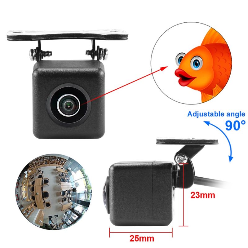 GreenYi AHD 1080P 170° Vehicle Rear View Camera Fisheye Lens Car Reverse Black Night Vision Waterproof No LED Universal