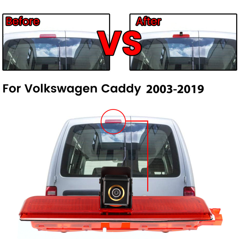 GreenYi AHD 1080P LED Brake Light Rear View Camera for Volkswagen VW Caddy Panel Life 2003-2019