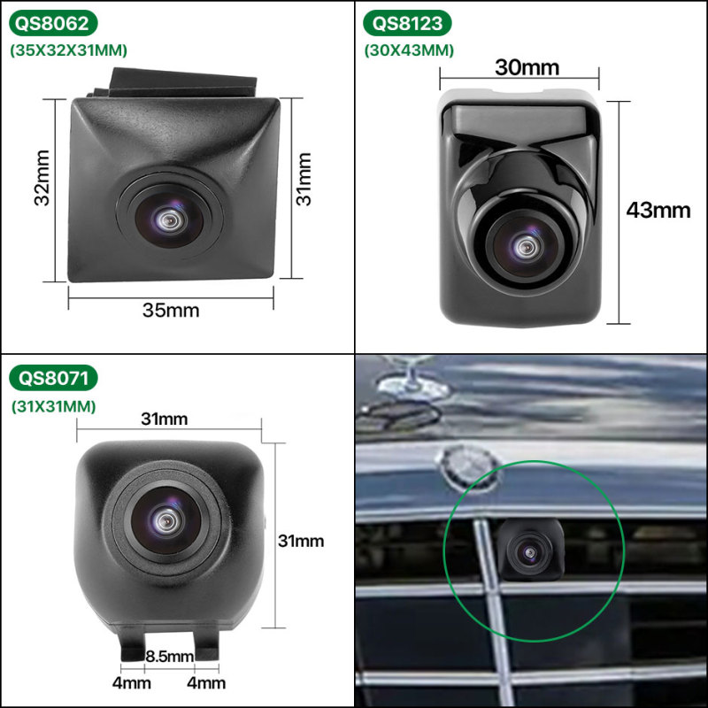 GreenYi 3 Size AHD1920*1080 Front View Camera for Mercedes Benz C Class E Class 2020 Forward Car Logo Mounting with Fisheye Lens