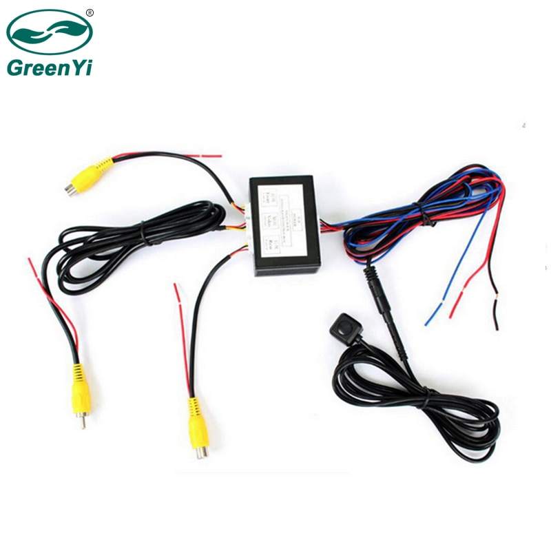 GreenYi Two Channel Switch Combiner Video Control Box for Car Camera Automatic Connecting Front Side Rear View Camera