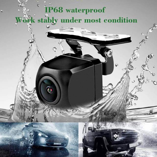 Car License Plate Trajectory Backup Camera with Dynamic Moving Guide Line, GreenYi-59 2in1 960x720 Waterproof Night Vision Rear View Camera with Wide View Angle