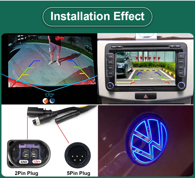 GreenYi LED RGB Flip Emblem Backup LOGO Camera for VW Golf 6/7/8 Polo CC Beetle Magotan B6 B7 B8 Passat
