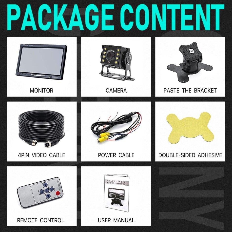 GreenYi 1920*1080 High Definition AHD Truck Starlight Night Vision Backup Camera 7 inch Vehicle Reverse Monitor For Bus Car