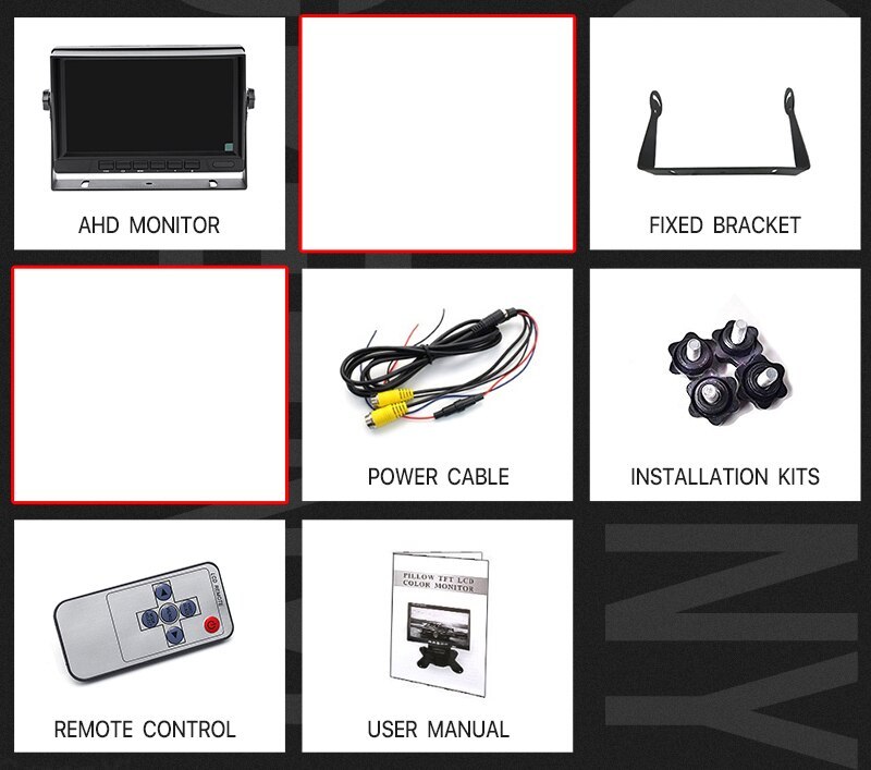 GreenYi 7 inch AHD 1080P IR Rear View Camera  Truck High Definition Vehicle IPS Monitor Sunshade For Car Bus