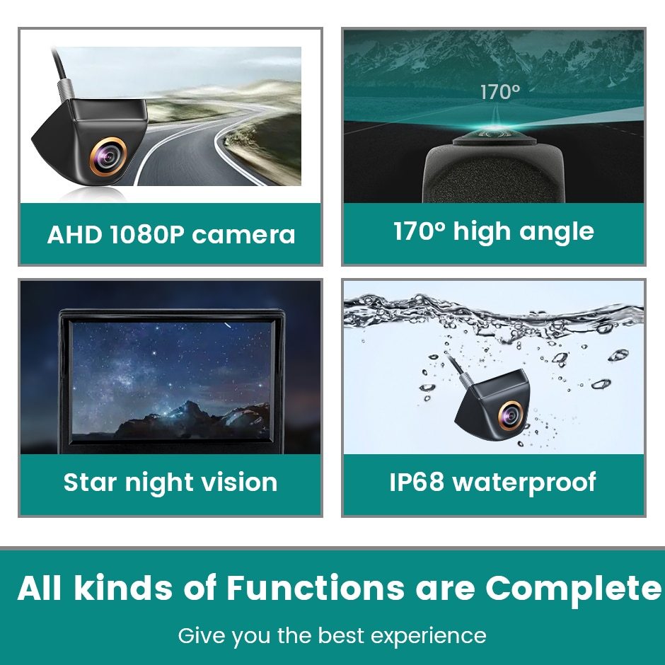 GreenYi 5 inch AHD Car Monitor For 1080P High Definition 170 Degree Night Vision Vehicle Rear View Camera Easy Installation