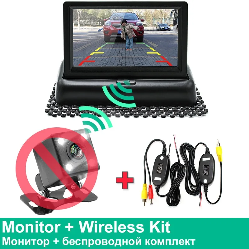 GreenYi Wifi Wireless Rear View Camera Vehicle Folding Foldable Monitor Video System Car Parking Monitor With Reverse Camera