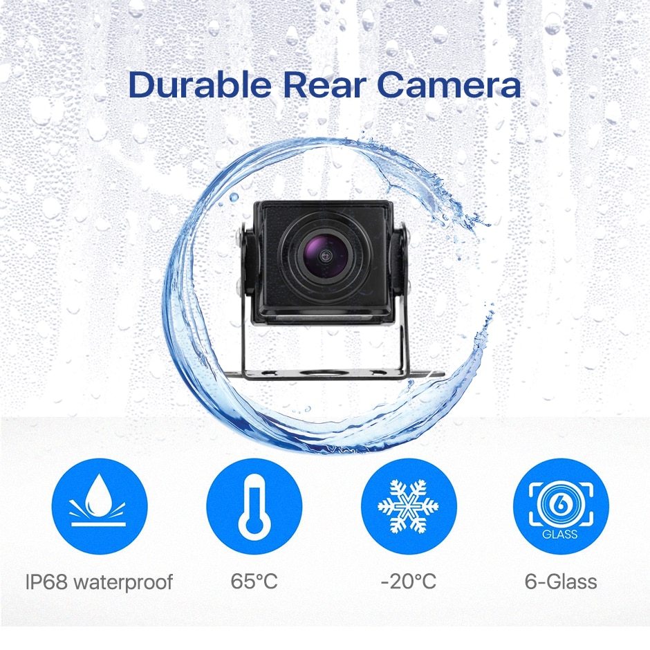 GreenYi 10" AHD Monitor 4CH Recording DVR IPS Touch Screen 1080P Car Rear View Camera Truck Vehicle Support FM Mirrorlink