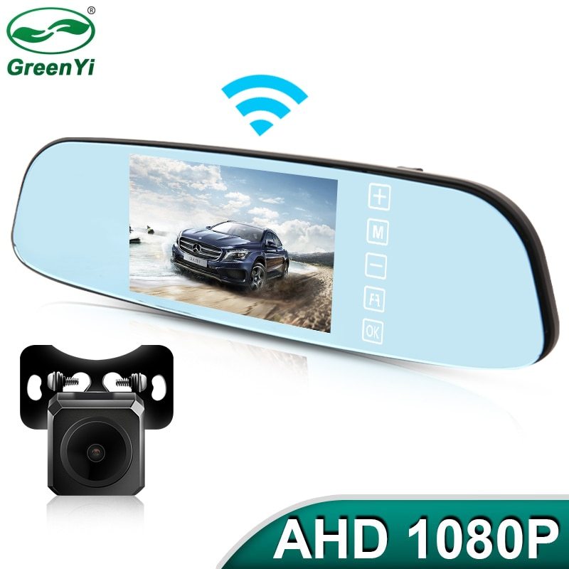 GreenYi 5 Inch Wireless AHD 1920x1080P IPS Car Mirror Monitor Reverse Rear View Waterproof Camera With Stable Digital Signal