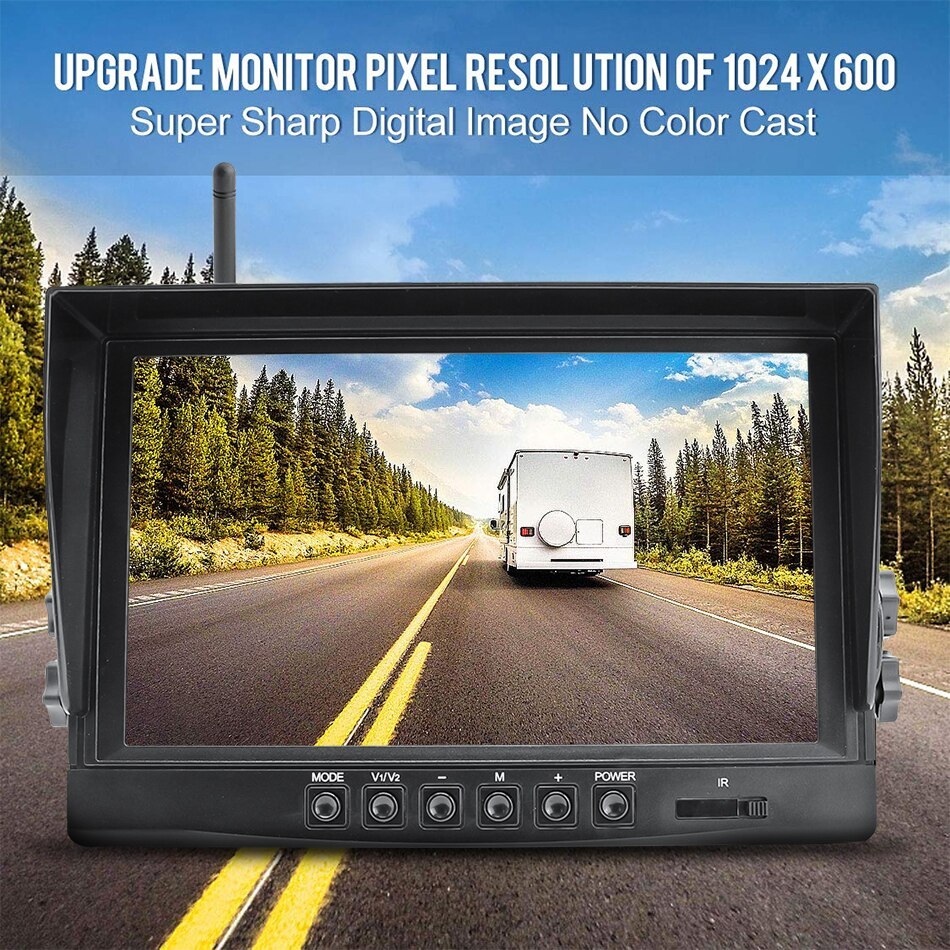 GreenYi 9" 1280x720 High Definition AHD Wireless Truck DVR Monitor Night Vision Reverse Backup Recorder Wifi Camera For Bus Car