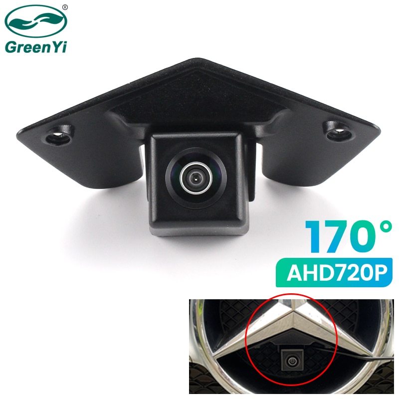 GreenYi 170° AHD 720P  Car Front View Camera For Benz Mercedes Vito Viano A B C E G GL SLK GLK SL R CCD Logo Mark HD Camera