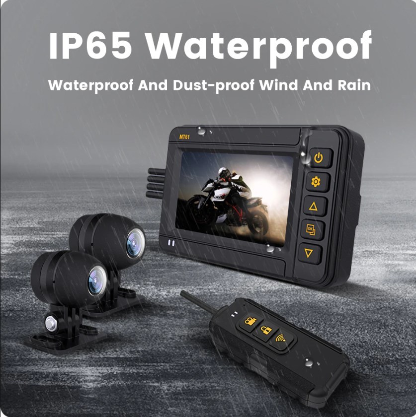 2K Motorcycle DVR Dash Cam with WiFi, GPS Logger, Waterproof Front & Rear View Camera Recorder Box GreenYi