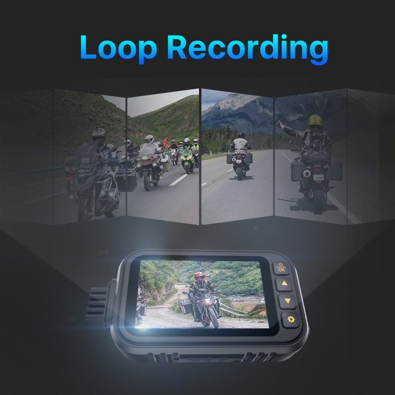 GreenYi 3" Screen Full Body Waterproof Motorcycle DVR Dash Cam 1080P WiFi Front Rear View Motorcycle Camera Moto Recorder Box