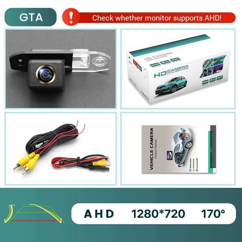 GreenYi 170° HD 1080P Car Rear View Camera for VOLVO S80 S40 S60 V60 XC90 XC60 Night Vision Reverse Reversing 4 Pin Vehicle AHD