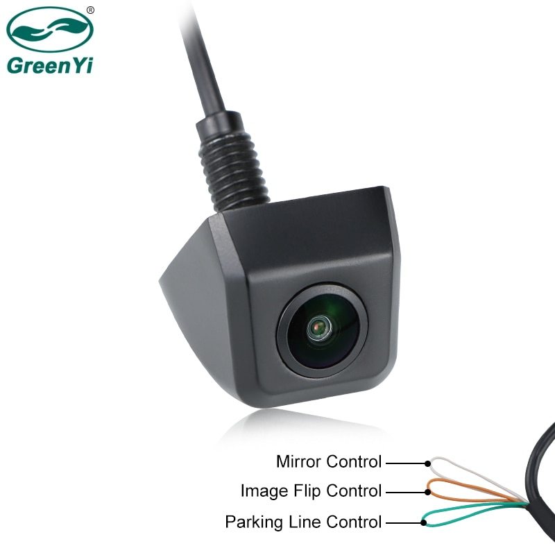 GreenYi CCD Mini Night Vision Waterproof Vehicle Front/Rear View Reverse Backup Camera 3 Control Wire Car Universal Camera