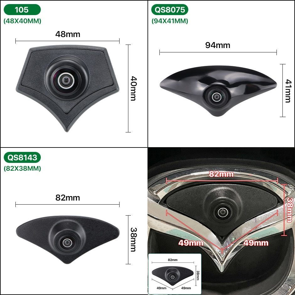 GreenYi CCD 175° AHD 1080P Vehicle Front View Camera For Mazda 2 3 5 6 CX4 CX-5 CX-7 CX-8 Atenza (Atez) Forward Logo Mount
