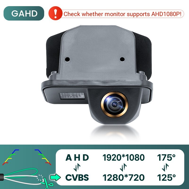 170° AHD1080P Reverse Reversing Car Rear View Camera for Toyota Corolla, Auris, Avensis T25/T27 GreenYi