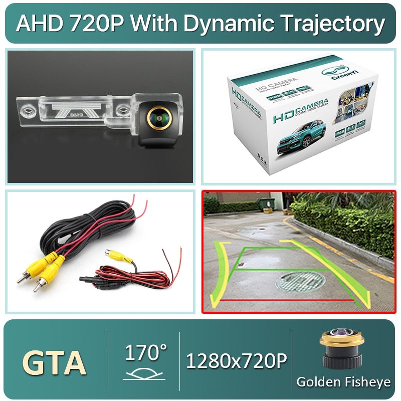 Full HD AHD 1080P Fisheye Lens Vehicle Reverse Backup Rear View Camera For VW Transporter T5 T30 Caddy Passat B5 Touran Jetta