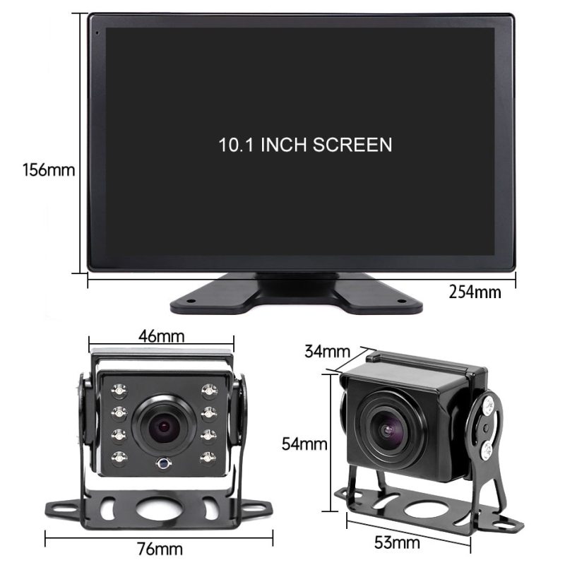 10.1inch Touch 4CH Split Screen Vehicle MP4 DVR Recorder Monitor With AHD 1080P Backup Camera For RV/Truck/Bus/Trailer/Camper