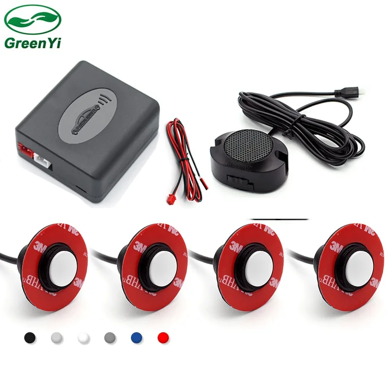 Original 13mm Flat Sensors Adjustable Depth 16mm Car Parking Sensor Assistance Backup Radar Buzzer System For Rear Front Bumper