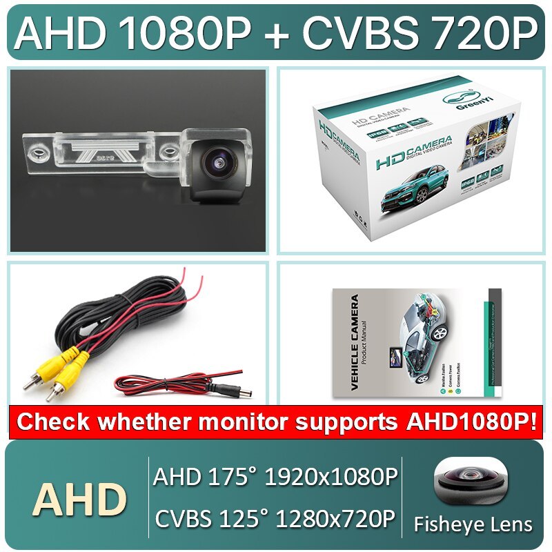 Full HD AHD 1080P Fisheye Lens Vehicle Reverse Backup Rear View Camera For VW Transporter T5 T30 Caddy Passat B5 Touran Jetta