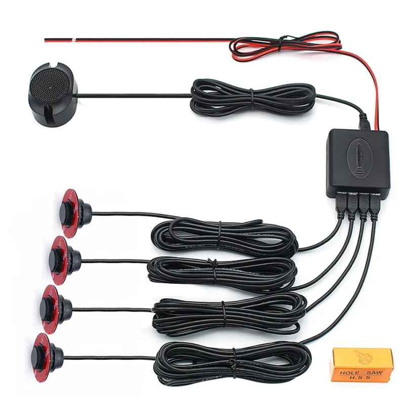 Original 13mm Flat Sensors Adjustable Depth 16mm Car Parking Sensor Assistance Backup Radar Buzzer System For Rear Front Bumper