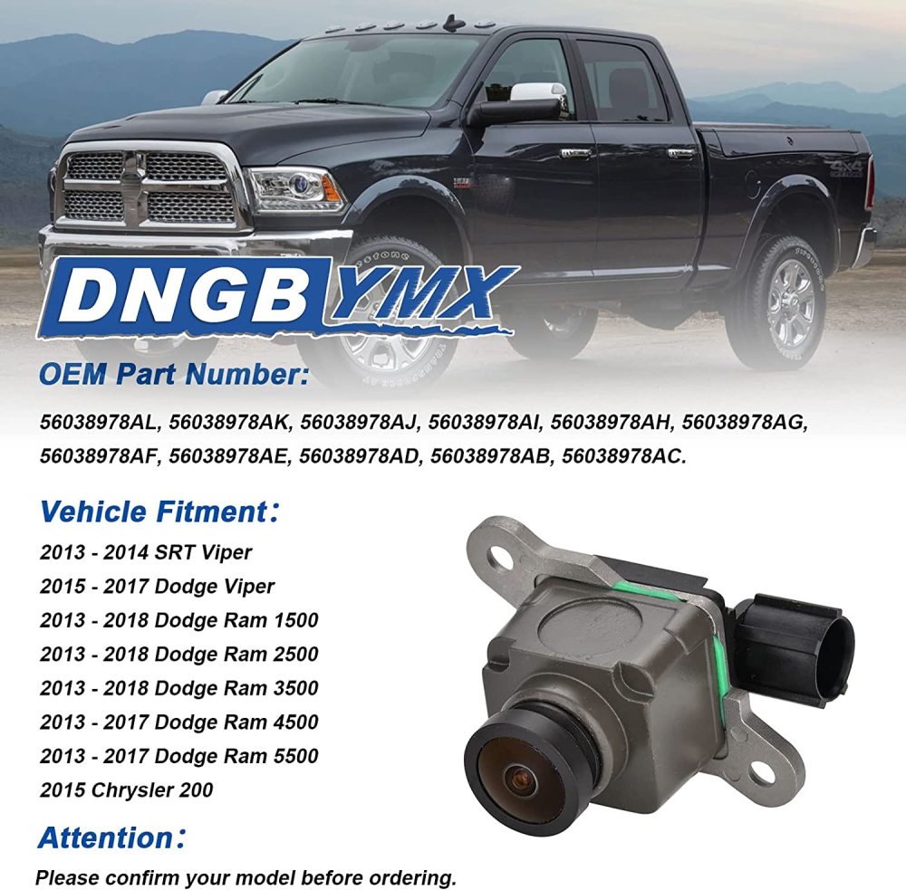 Rear View Camera for 2013-2018 Ram 1500/2500/3500/4500/5500, 2013-2017 Dodge Viper, 2015 Chrysler 200 (Replaces # 56038978AL) GreenYi