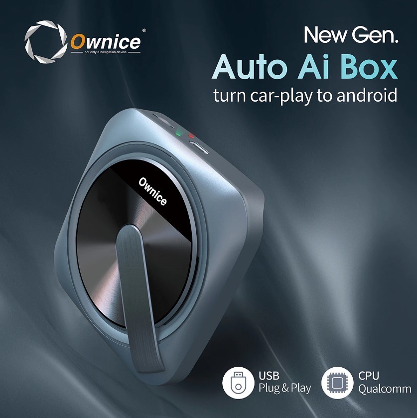 CarPlay Adapter - Wireless Android Auto Streaming Box for YouTube, Netflix, Spotify Ownice A0