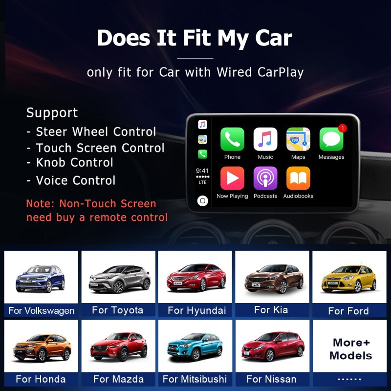 Wireless CarPlay Android AUTO AI Box Adapter 4G Cellular,4GB+64GB,8Core,Android 9.0 System with DVR Dash Camera Ownice A4