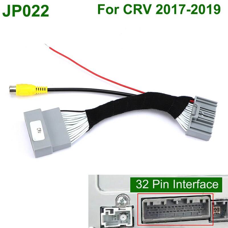 32 Pin Rear View Camera Interface Adapter Cable For Honda Civic CRV CR-V 2011-2019 Car Original Stereo Monitor Video Input Plug