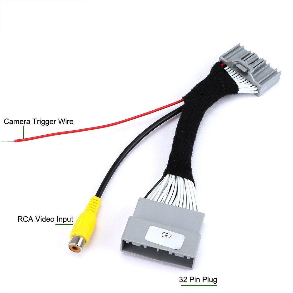 32 Pin Rear View Camera Interface Adapter Cable For Honda Civic CRV CR-V 2011-2019 Car Original Stereo Monitor Video Input Plug